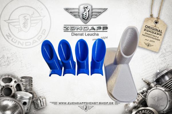 Zündapp Tuning-Luftfiltertrichter 5-teilig – Typ 517 / 529 / 530 – variabler Ansaugdurchmesser – 530-10.136 - Grau